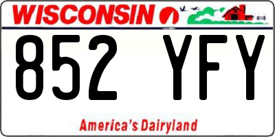 WI license plate 852YFY
