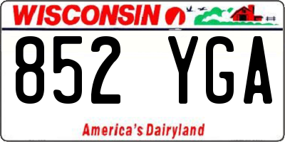 WI license plate 852YGA