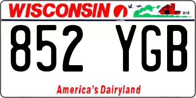 WI license plate 852YGB