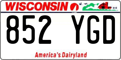 WI license plate 852YGD
