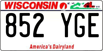 WI license plate 852YGE