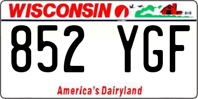 WI license plate 852YGF