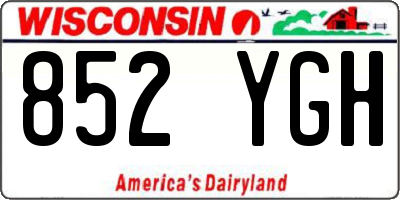 WI license plate 852YGH