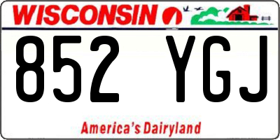 WI license plate 852YGJ