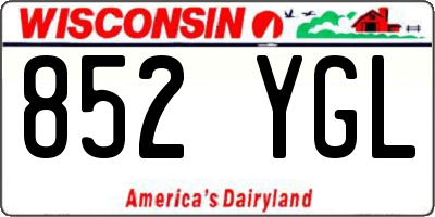 WI license plate 852YGL