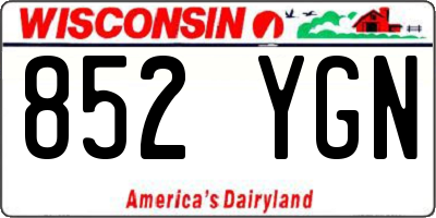 WI license plate 852YGN
