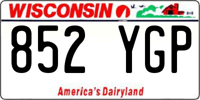 WI license plate 852YGP