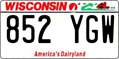 WI license plate 852YGW