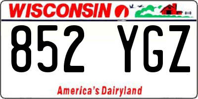 WI license plate 852YGZ