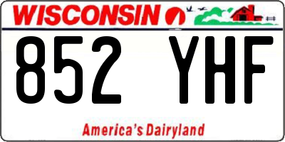 WI license plate 852YHF