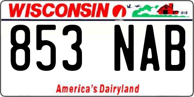 WI license plate 853NAB