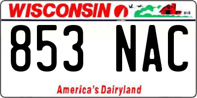 WI license plate 853NAC