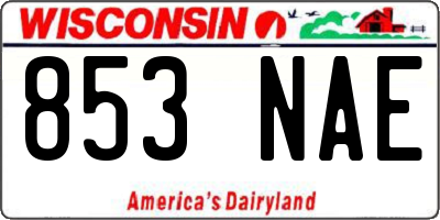 WI license plate 853NAE