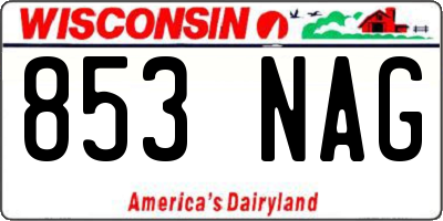 WI license plate 853NAG