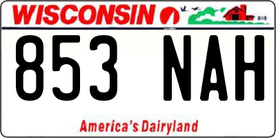 WI license plate 853NAH