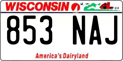 WI license plate 853NAJ