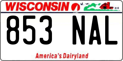 WI license plate 853NAL
