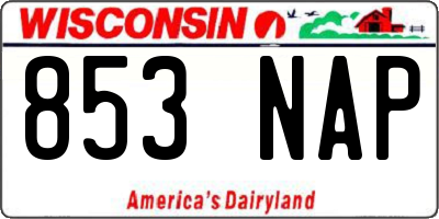 WI license plate 853NAP