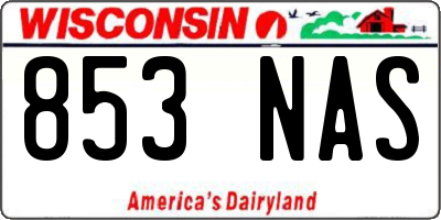 WI license plate 853NAS