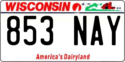 WI license plate 853NAY