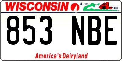 WI license plate 853NBE