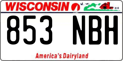 WI license plate 853NBH