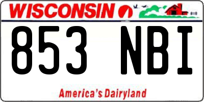 WI license plate 853NBI