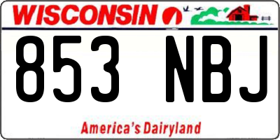 WI license plate 853NBJ