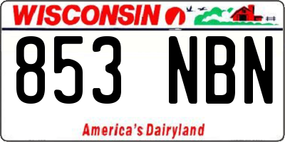 WI license plate 853NBN