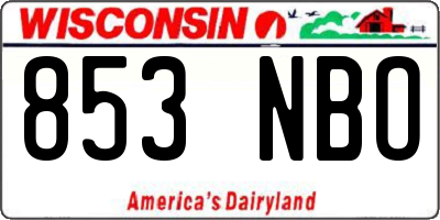 WI license plate 853NBO