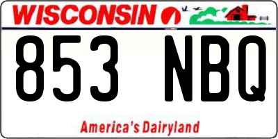 WI license plate 853NBQ