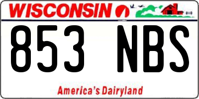WI license plate 853NBS