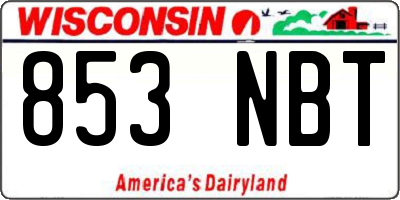 WI license plate 853NBT