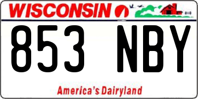 WI license plate 853NBY