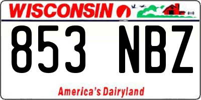 WI license plate 853NBZ