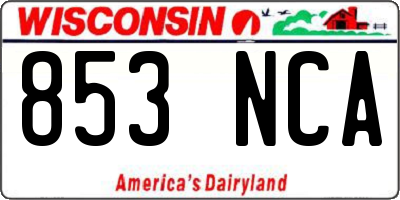 WI license plate 853NCA