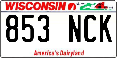 WI license plate 853NCK