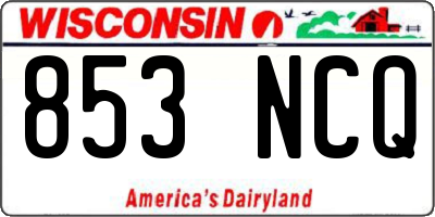 WI license plate 853NCQ