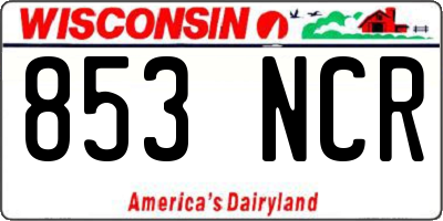 WI license plate 853NCR