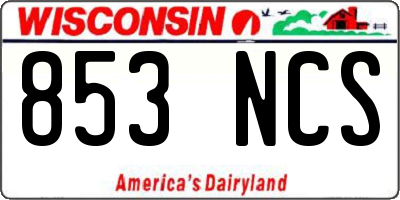 WI license plate 853NCS