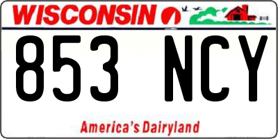 WI license plate 853NCY