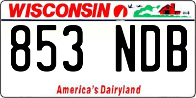 WI license plate 853NDB