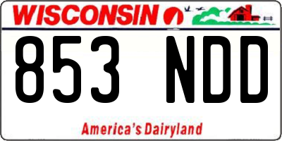 WI license plate 853NDD
