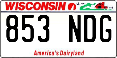 WI license plate 853NDG