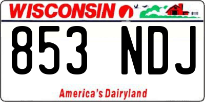 WI license plate 853NDJ