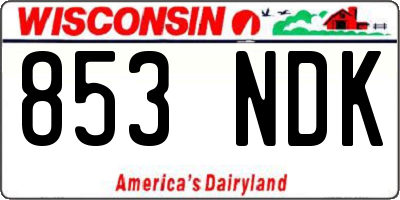 WI license plate 853NDK