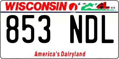WI license plate 853NDL