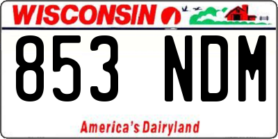 WI license plate 853NDM