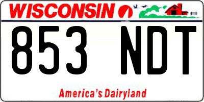 WI license plate 853NDT