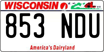 WI license plate 853NDU